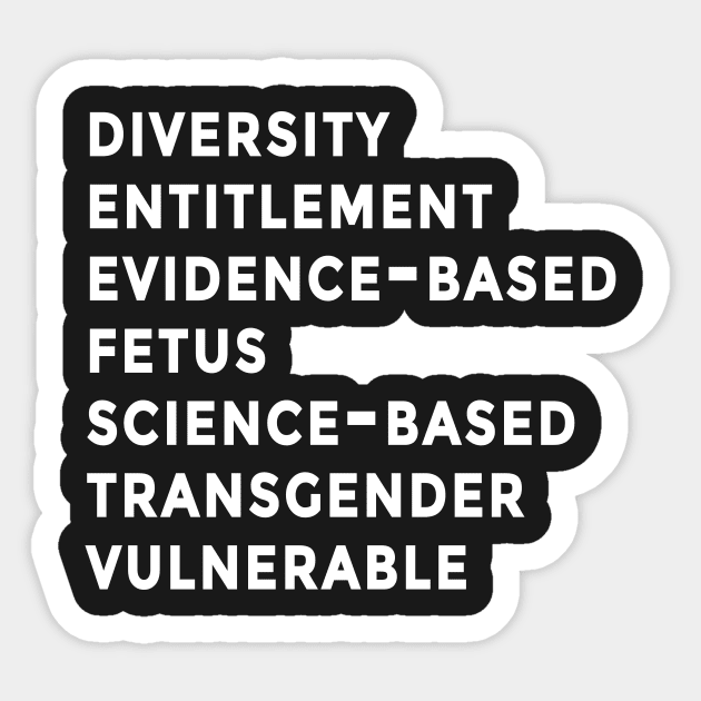 Seven Banned Words CDC Sticker by Scarebaby